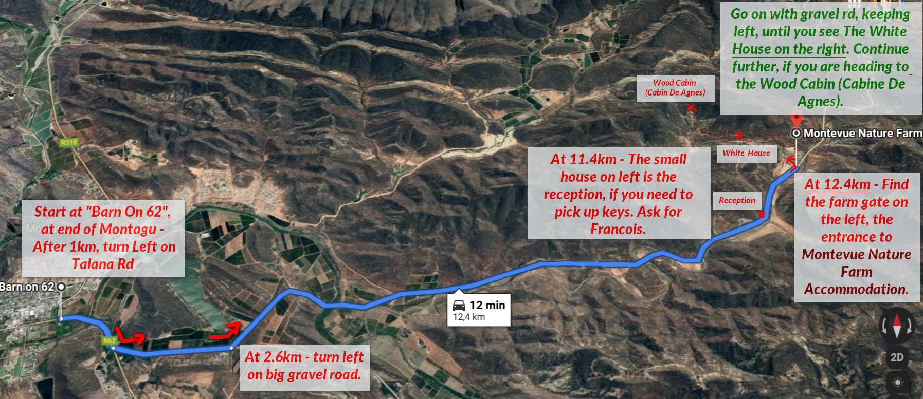 Montevue Farm Directions